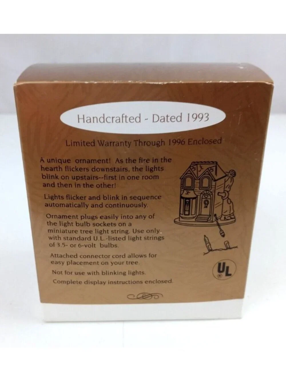 Vintage 1993 Hallmark Keepsake Ornament Dollhouse Dreams Flickering Lights IOB
